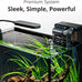Nicrew 2.5 gallon nano aquarium kit, ultra-clear rimless desktop fish tank with light, filter, gravel, and rock, black complete version