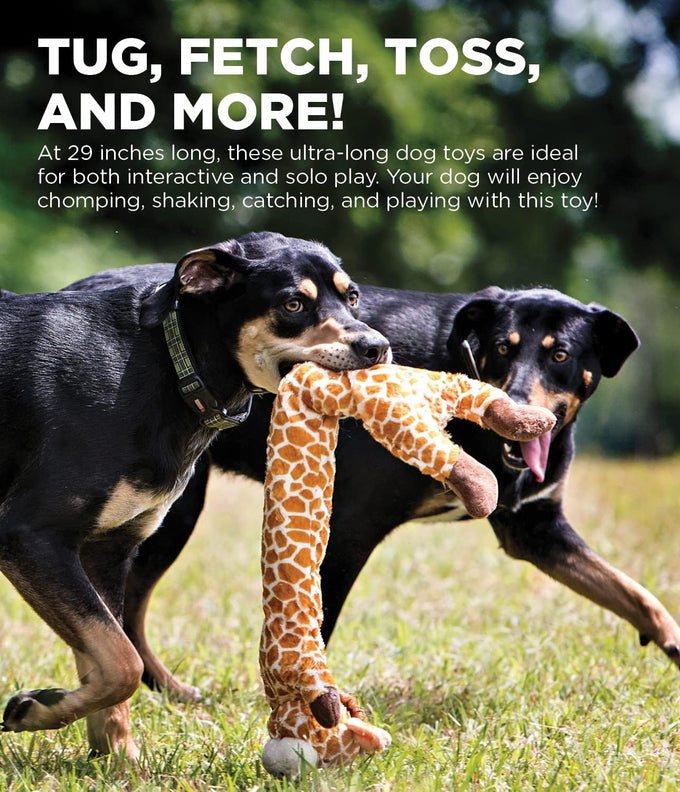 outward hound giraffe longidues squeaky plush dog tug toy 29 inch ultra-long durable k9 tuff guard