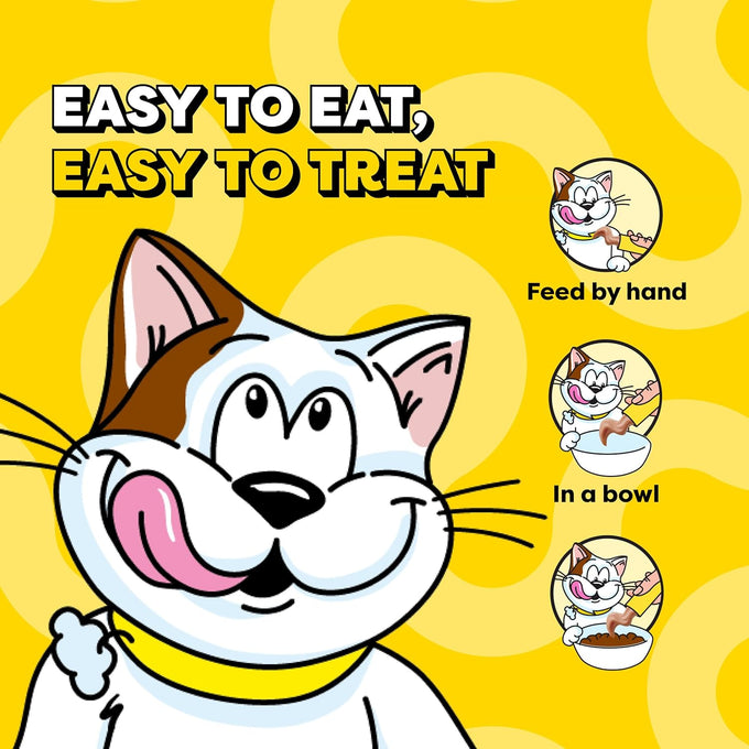 temptations creamy puree squeezable lickable cat treats beef salmon chicken tuna variety pack 48 count