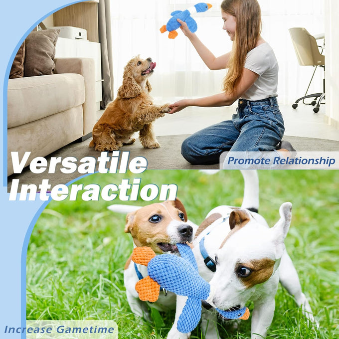 Vitscan upgraded goose indestructible dog toys for aggressive chewers, small to large breeds, crinkle squeaky plush toys