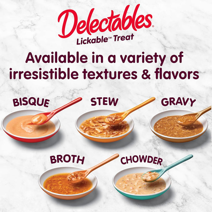 Delectables Lickable Treat Bisque Variety Pack, 30ct, Grain-Free, No Fillers, No Preservatives