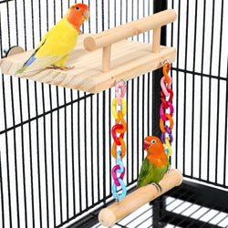 frgkbtm bird perch cage toy wooden platform play gym for parrots, green cheeks, lovebirds, chinchillas, hamsters, budgies