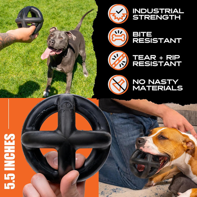 Monster K9 Ring Ball Virtually Indestructible Lifetime Guaranteed 5.5" Medium Large Breeds