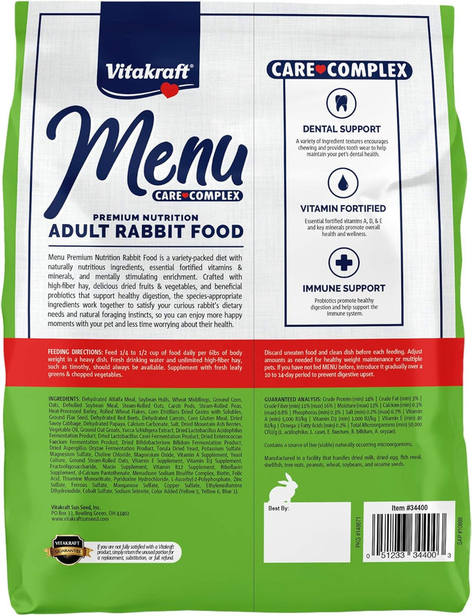 Vitakraft premium Alfalfa Pellets blend for rabbits, 5 lb, vitamin and mineral fortified