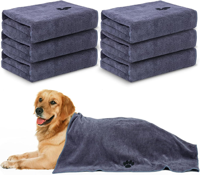 WOUSEDO 40'' x 23.6'' Microfiber Dog Towels 2-Pack Grey