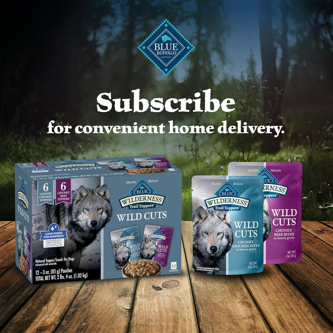 Blue Buffalo Wilderness Trail Toppers Wet Dog Food Variety Pack, Chicken & Beef