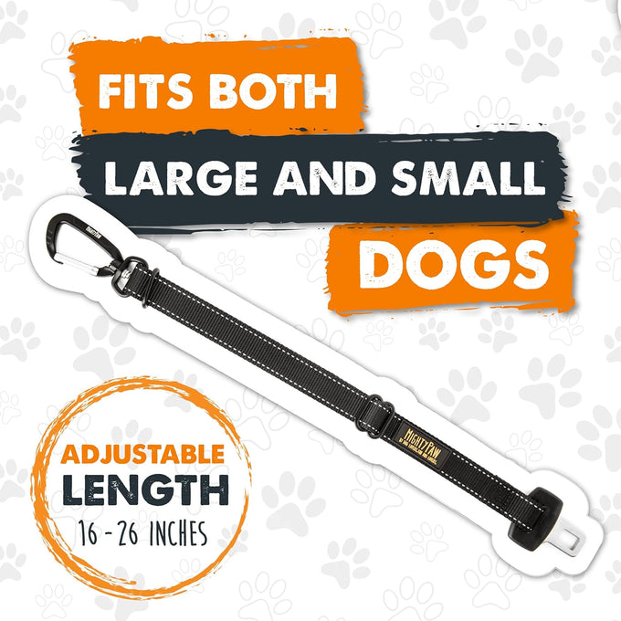 Mighty Paw Safe Dog Seat Belt for Cars - Aviation Grade Aluminum Carabiner, Adjustable, Heavy-Duty Design
