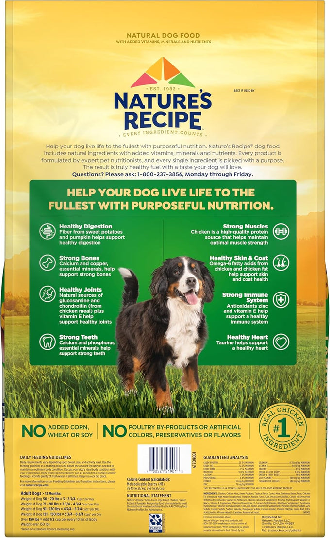 Nature's Recipe Grain Free Large Breed Chicken & Sweet Potato Dry Dog Food