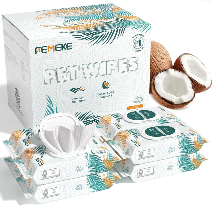 unscented-dog-and-cat-wipes-hypoallergenic-pH-balanced-all-natural-plant-fiber-4x50-packs