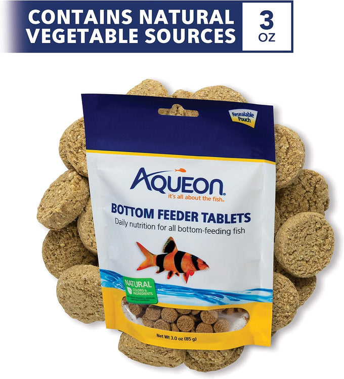 Aqueon bottom feeder tablets for Cory catfish and other bottom dwelling fish, 3 ounces, 11mm diameter