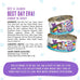 Weruva B.F.F. cat food, 2.8oz cans, pack of 12, grain-free, gluten-free, beef & salmon in gravy