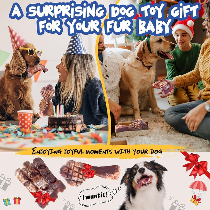 Fuufome 2 pack indestructible tough nylon dog toys for large breed with milk flavor