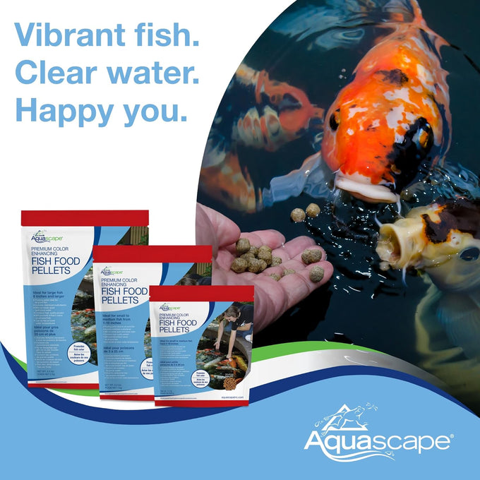 Aquascape premium color enhancing fish food pellets for pond koi goldfish, scientifically formulated and probiotics rich, 2.2 lbs, 1 kg