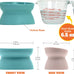 Kitty City elevated cat food & water bowls, set of 2, teal & light pink, 6.5 oz each, dishwasher safe, modern pedestal design