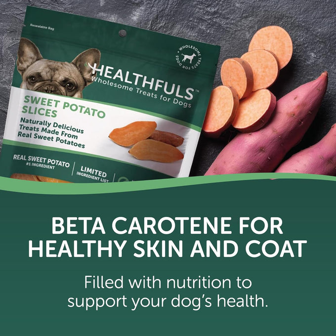 Healthfuls grain-free sweet potato dog treats, 16 oz, limited ingredient, real dried sweet potatoes