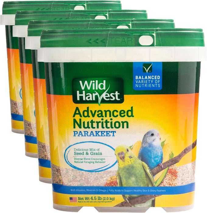 Wild Harvest Advanced Nutrition Parakeet Diet Seed and Grain Mix 4.5 Pounds