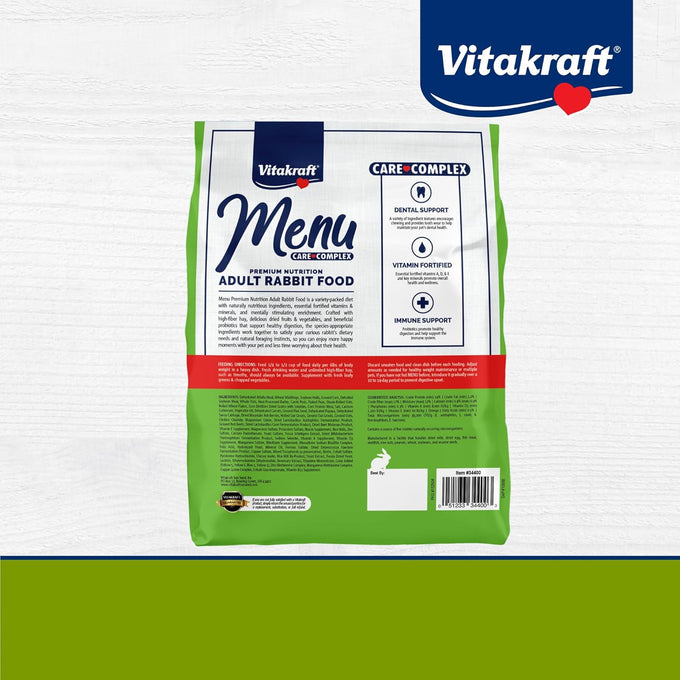 Vitakraft premium Alfalfa Pellets blend for rabbits, 5 lb, vitamin and mineral fortified
