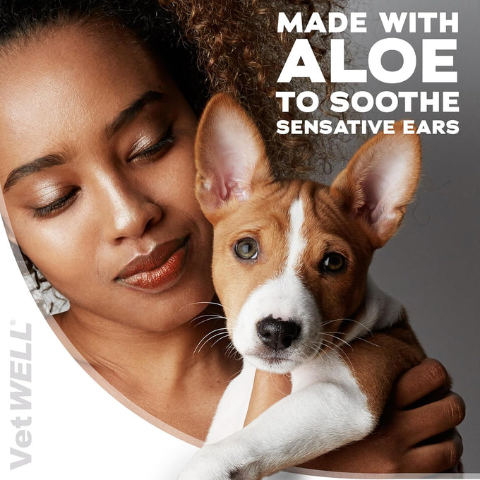 VetWELL cucumber melon ear cleaner for dogs and cats 8 oz otic rinse for infections and odor control