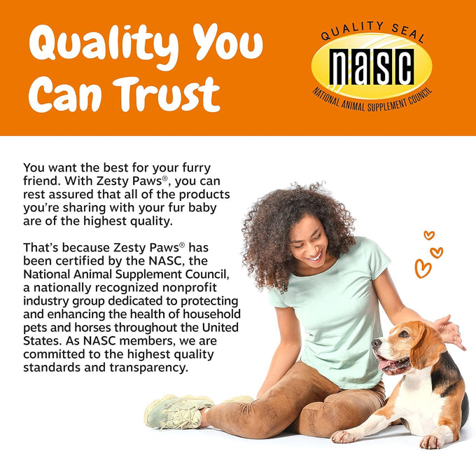 Zesty Paws Senior Dog Multivitamin Treats - Grain Free, Glucosamine for Dogs, Digestive Enzymes, Probiotics, and Skin & Coat Suppliments - Beef - Advanced - 90ct