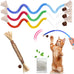 GBSYU 6Pcs Silvervine Cat Chew Rope & Sticks, Refillable Catnip Bag for Teeth Cleaning and Stress Relief