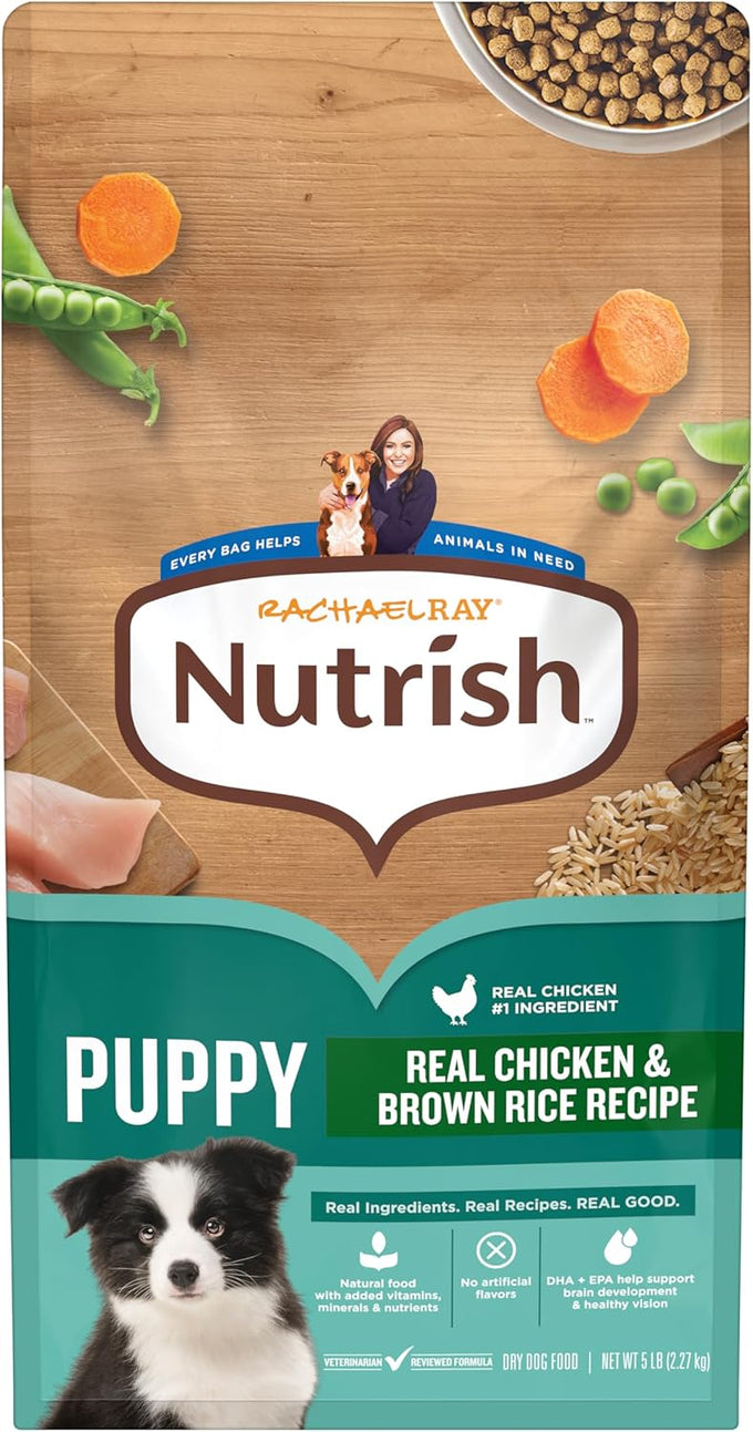 Nutrish Rachael Ray Real Chicken & Brown Rice Puppy Dog Food, 5 lb