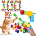 Mity rain 102PCS soft plush cat ball launchers & pom pom balls interactive cat toy set for indoor cats