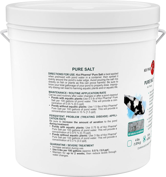 Pure Salt Koi Therapy All-Natural Pond Salt for Improved Fish Health and Nitrite Prevention 10 Pound Bag