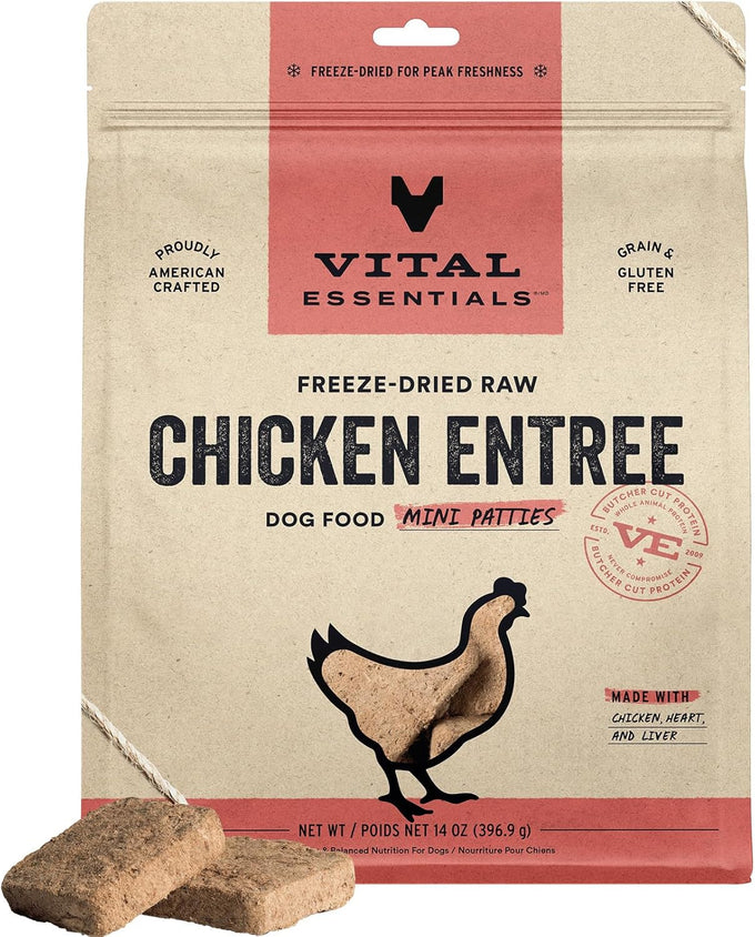 vital essentials freeze dried raw rabbit dog food 14oz bag high protein grain free dry dog food