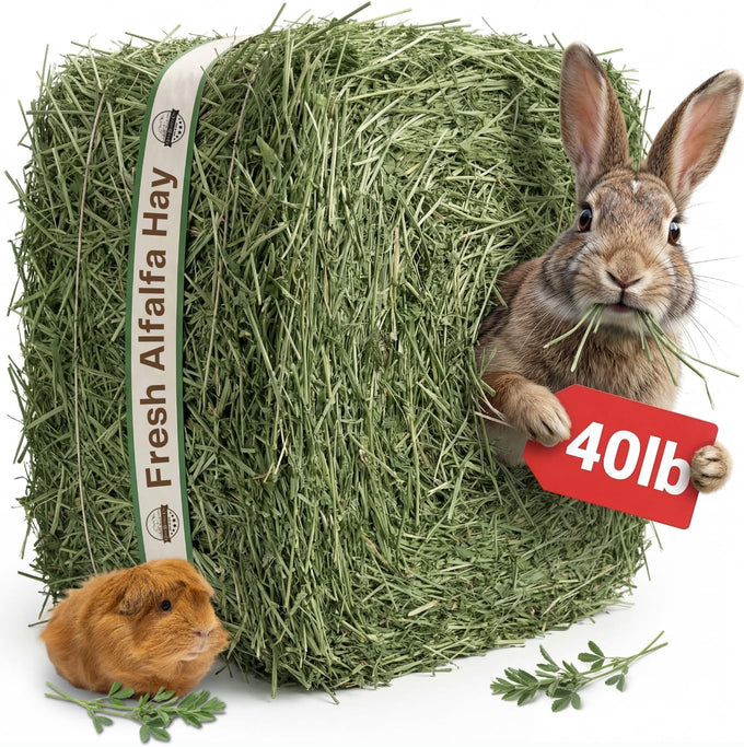9lb Organic Alfalfa Hay for Small Animals Rich in Protein & Fiber - USA Grown, Hand-Selected, Fresh Dried
