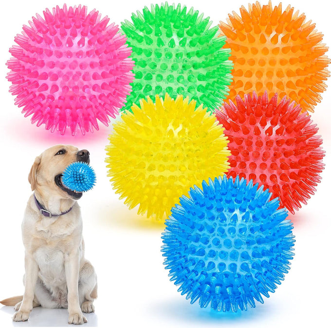 vitever 3.5" squeaky dog toy balls in 6 colors, bpa free, non-toxic for medium, large & small dogs