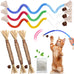 GBSYU 6Pcs Silvervine Cat Chew Rope & Sticks, Refillable Catnip Bag for Teeth Cleaning and Stress Relief