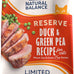 Natural Balance Reserve Duck Grain-Free Adult Cat Food, 10 Pound Bag, No Grain or Soy, Limited Ingredient