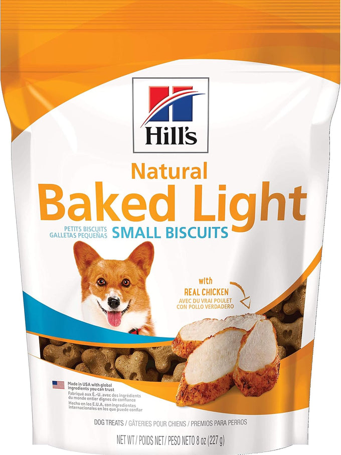 Hills natural baked light biscuits for small dogs with real chicken, 8 oz bag