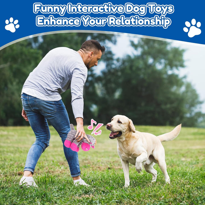 loncoldy plush chew toys for large dogs, crinkle stuffed animal squeaky interactive toys for small medium large dogs