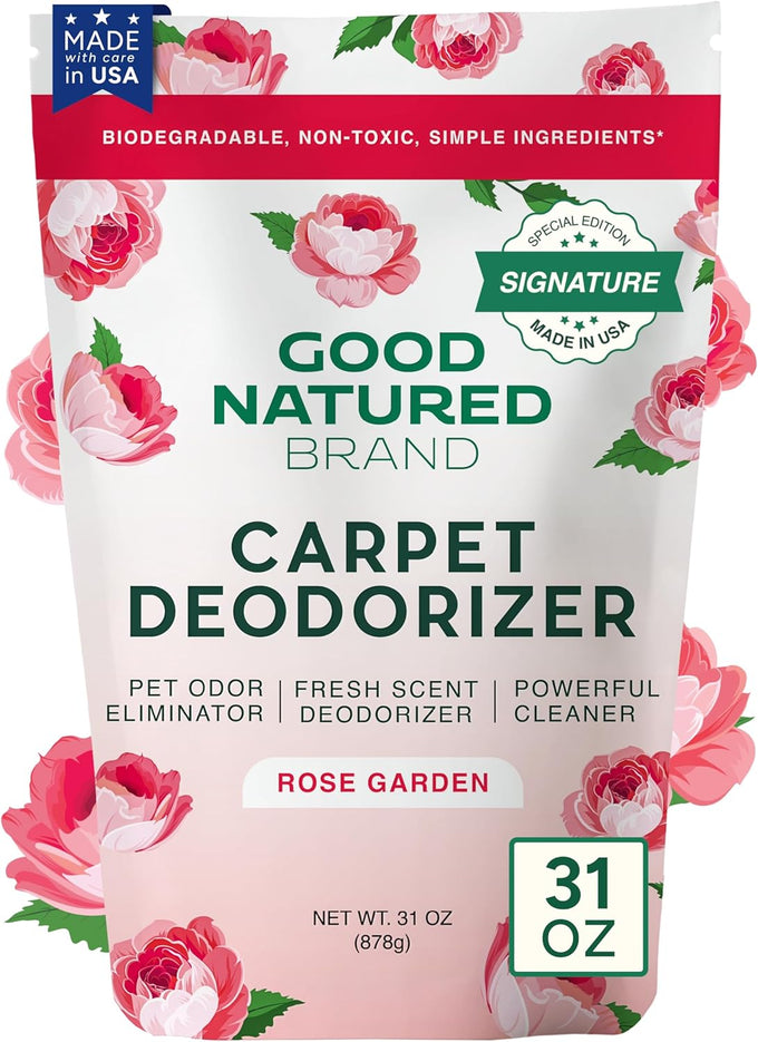 Good Natured Brand carpet deodorizer 31 oz pet odor eliminator powder fresh natural lemon scent safe homes pets