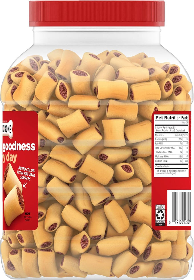 Milk-Bone MaroSnacks Small Dog Treats with Real Bone Marrow, 40 Oz Canister, Crunchy Outside, 10 Calories Each