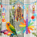 9-piece parakeet cockatiel bird toys set with colorful wooden perches and bell swing ropes for parrots cage accessories