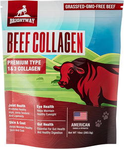 Grass fed Collagen for Dogs supports healthy skin, coat, hip, joint care and cartilage support for dogs with 100% all natural collagen
