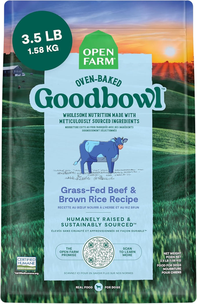 Open Farm Goodbowl, Oven-Baked Small Batch Dry Dog Food - Wild Caught Salmon & Brown Rice Recipe, Includes Non-GMO Produce & Grains, 22lb Bag (352oz Bag)