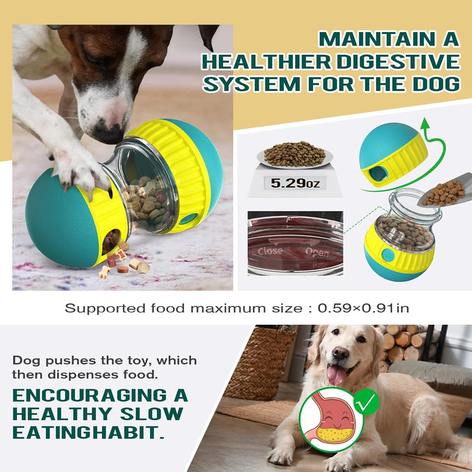 bsisuerm dog puzzle toy green adjustable treat dispenser for small medium large dogs