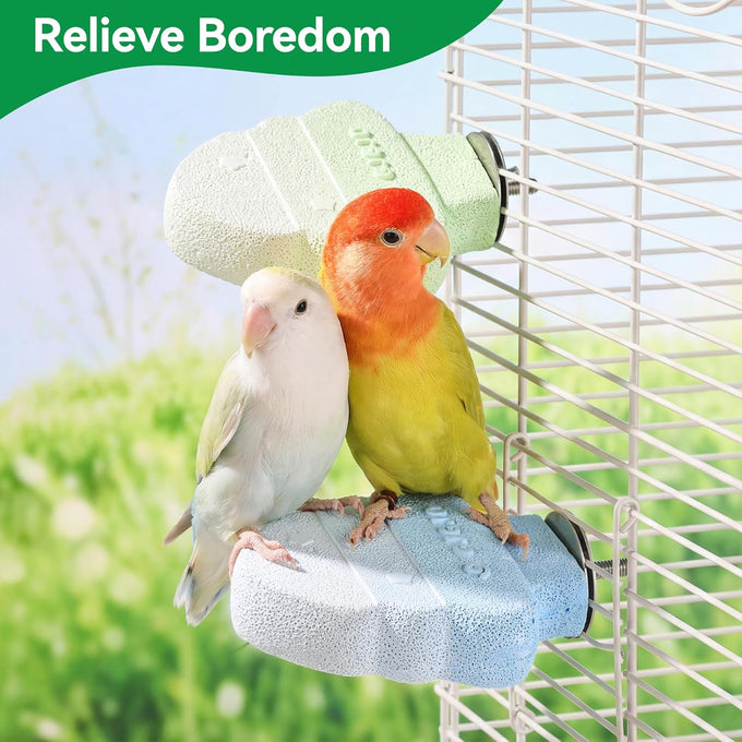 2-pack Bird Beak Grinding Stone Parrot Perch for Cage Accessories