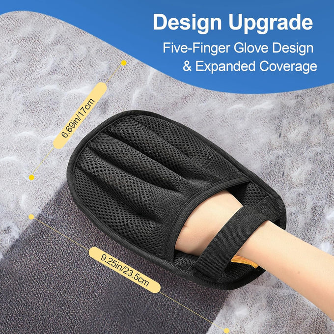 Pet Hair Removal Glove for Cats & Dogs, Upgraded Five-Finger Electrostatic Pet Hair Remover Tool for Laundry and Car Seat