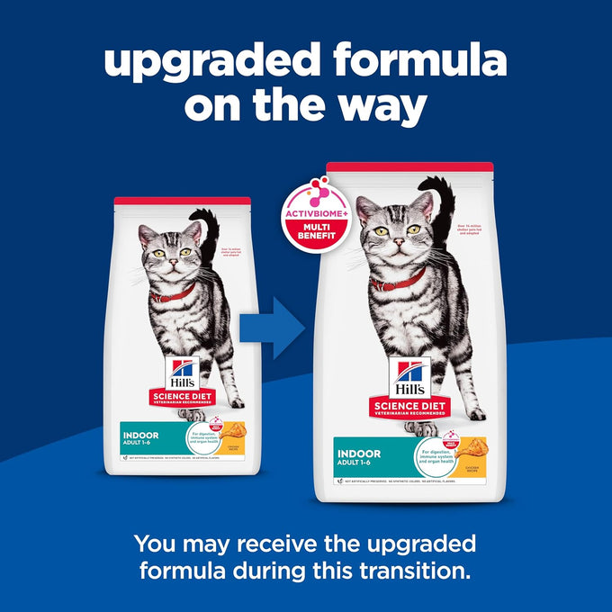 Hills Science Diet Adult 1-6 Indoor Dry Cat Food, Chicken, 7 lb Bag With Omega-6 And Vitamin E