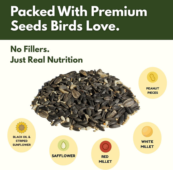 Freebird Wild Bird Seed for Outside Feeders - Premium Songbird Blend for Cardinals, Finches, and Colorful Birds - 5lb Bag