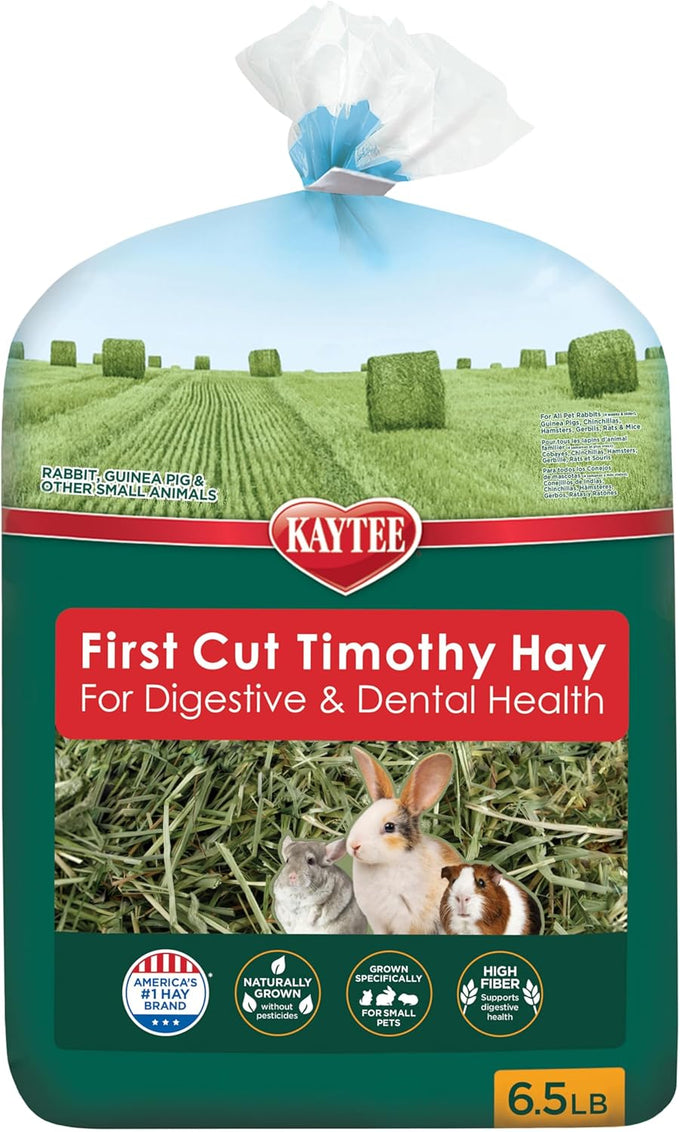 Kaytee 2nd Cut Soft and Lush Timothy Hay, 6.5 lbs, America's Number 1 Hay Brand for Guinea Pigs, Rabbits, and Small Animals
