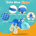 Tooptate blue medium dog toys for aggressive chewers, squeaky plush interactive toys for large dogs