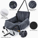 mixjoy dog car seat grey small medium dogs up to 25 lbs multi-functional pet travel bed with clip-on leash