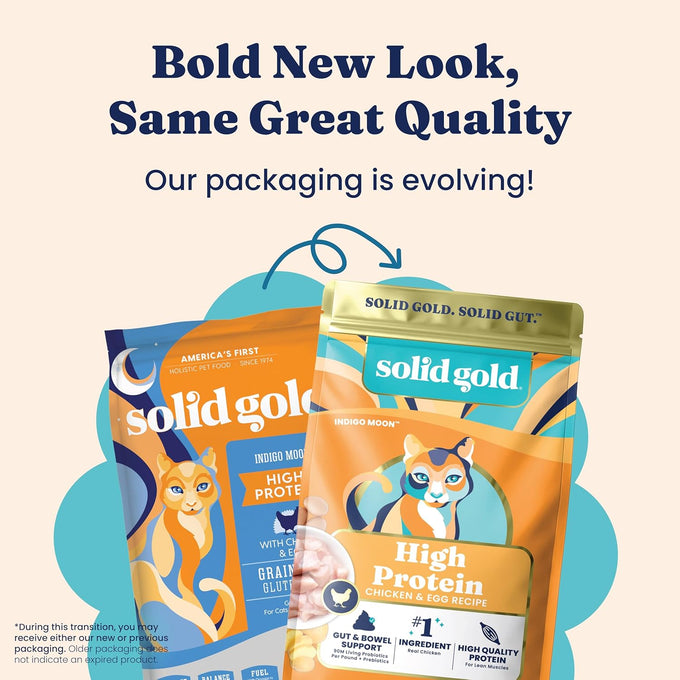 Solid Gold High Protein Grain Free Chicken Cat Dry Food with Probiotics for All Ages 12LB