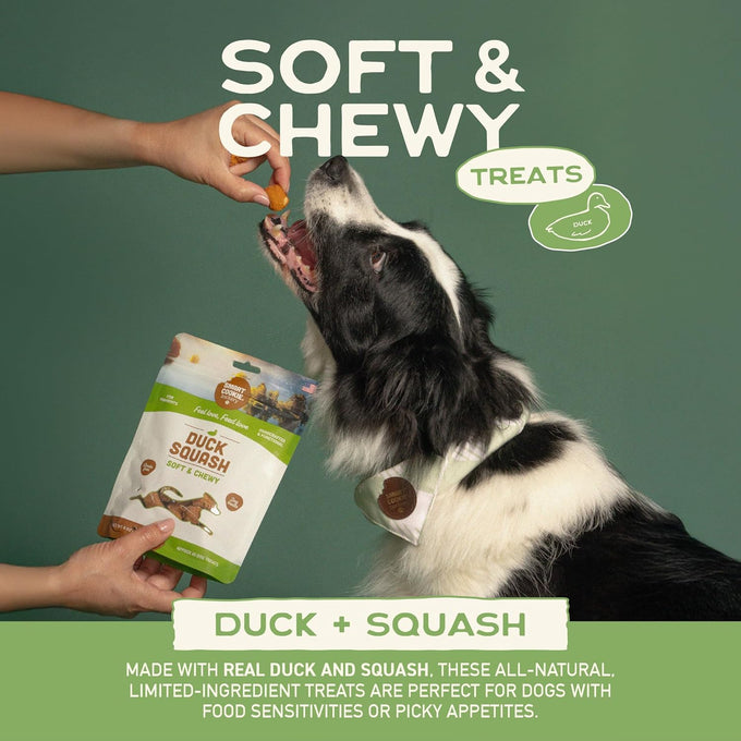 Smart Cookie All Natural Soft Dog Treats: Duck & Squash Grain Free Training Treats, Human-Grade, Made in USA, 5oz Bag