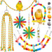 quozo 8pcs bird toys for parakeets colorful ladder hammock bird cage accessories parrot